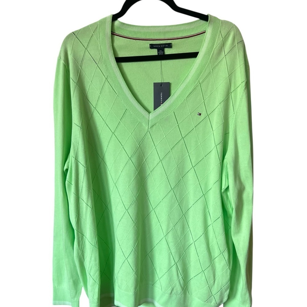 Tommy Hilfiger Men's green Zip-Up Sweater